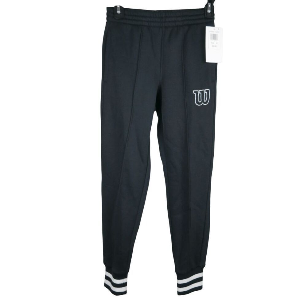 Wilson Youth Athletic Joggers – Black with Striped Cuffs